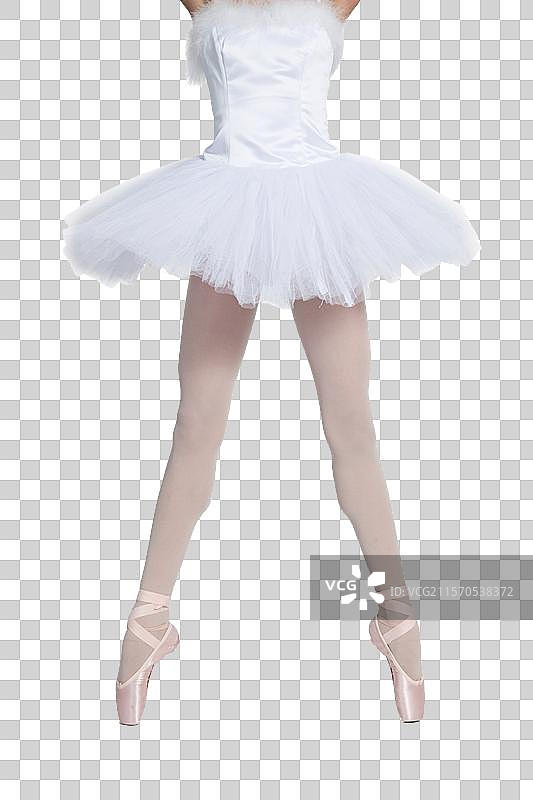 棚拍芭蕾舞女演员腿部特写图片素材