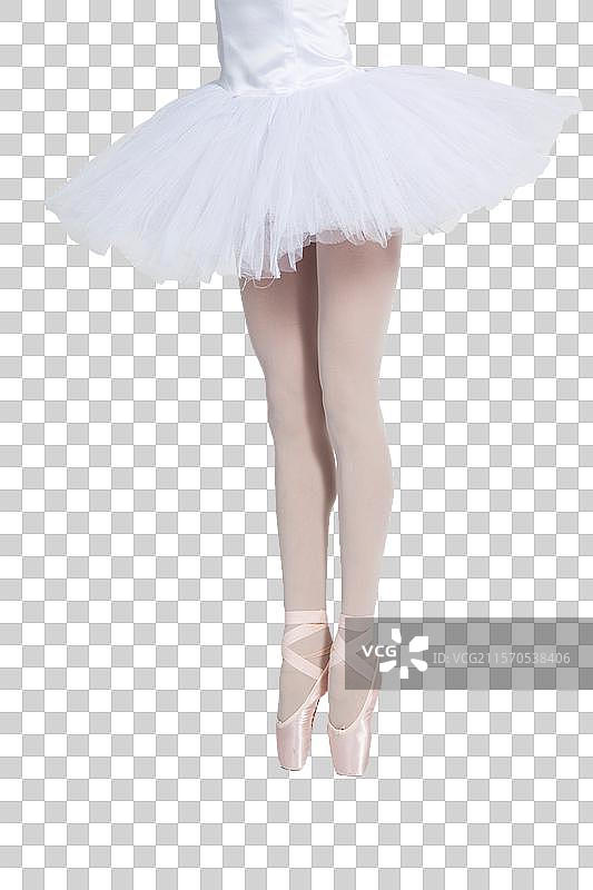 棚拍芭蕾舞女演员腿部特写图片素材
