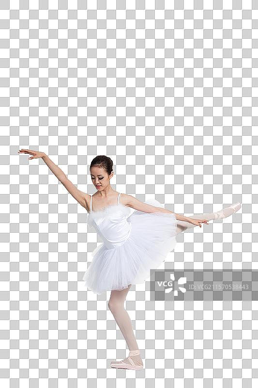 棚拍年轻女演员跳芭蕾舞图片素材