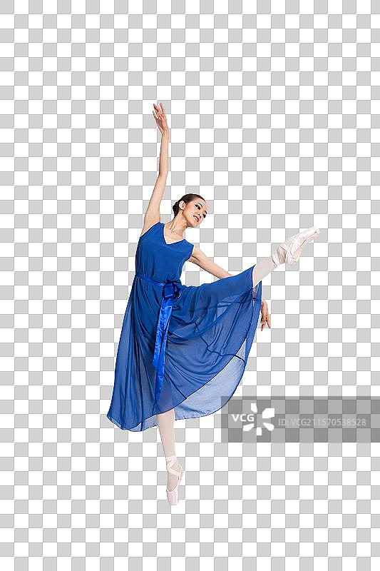 棚拍年轻女人跳舞图片素材