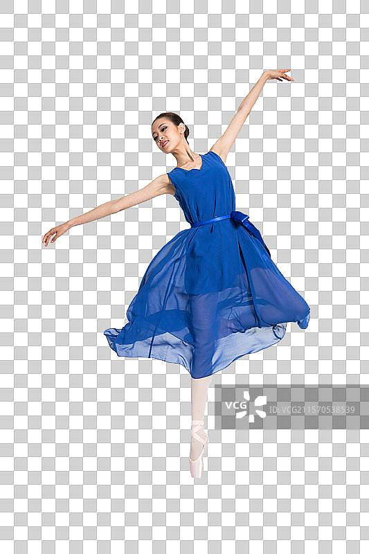 棚拍年轻女人跳舞图片素材