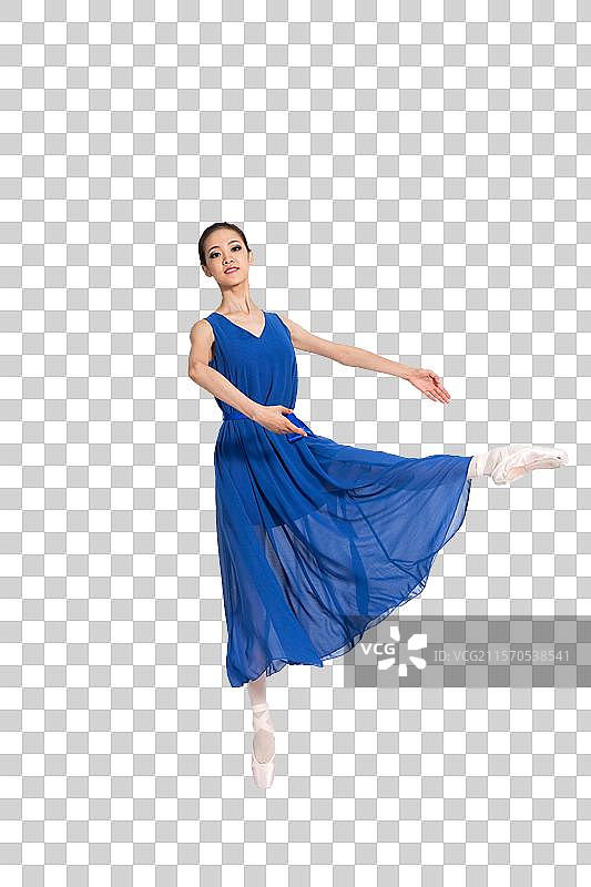 棚拍年轻女人跳舞图片素材