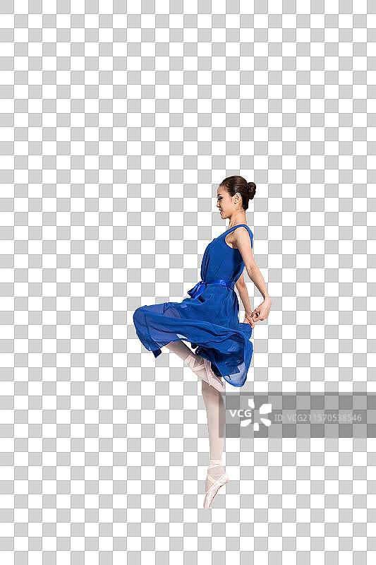 棚拍年轻女人跳舞图片素材