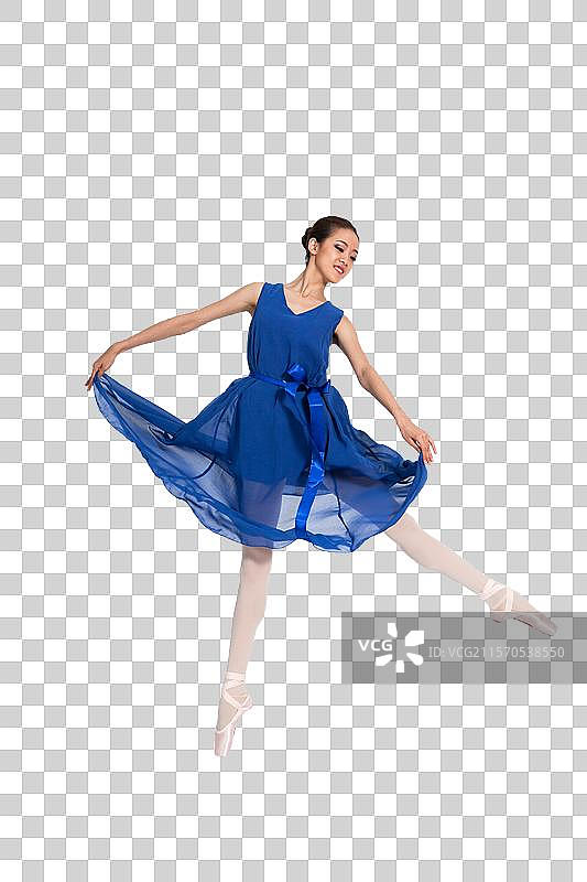 棚拍年轻女人跳舞图片素材
