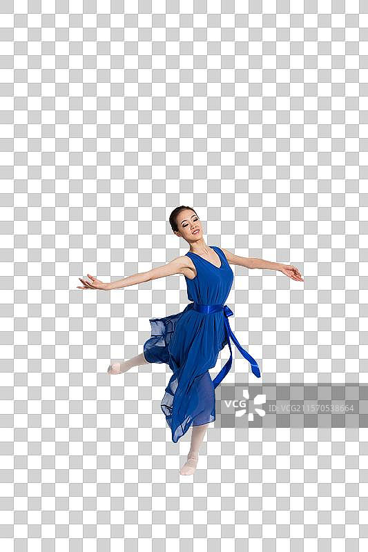 棚拍年轻女人跳舞图片素材