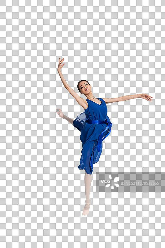 棚拍年轻女人跳舞图片素材