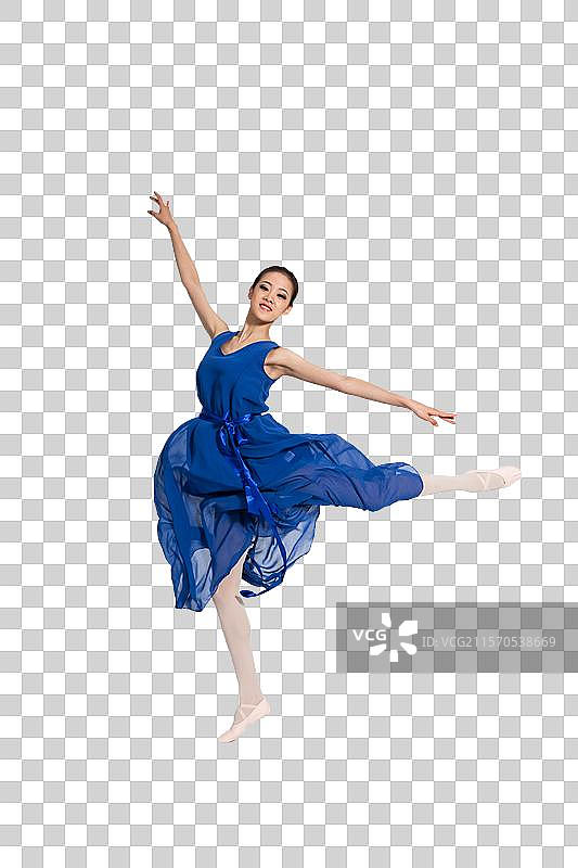 棚拍年轻女人跳舞图片素材