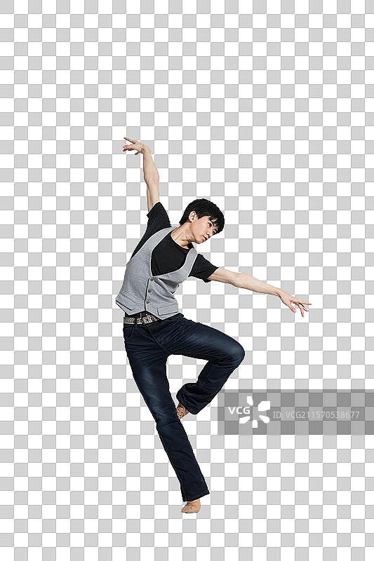 棚拍年轻男人跳舞图片素材