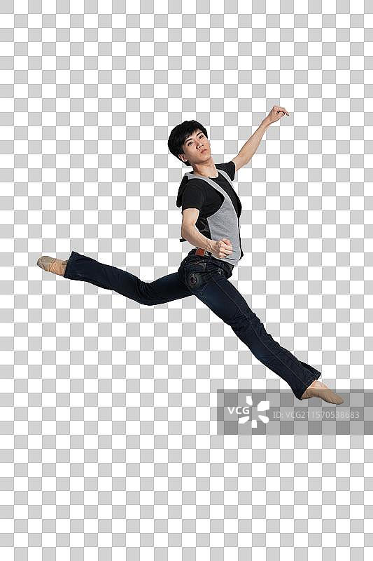 棚拍年轻男人跳舞图片素材