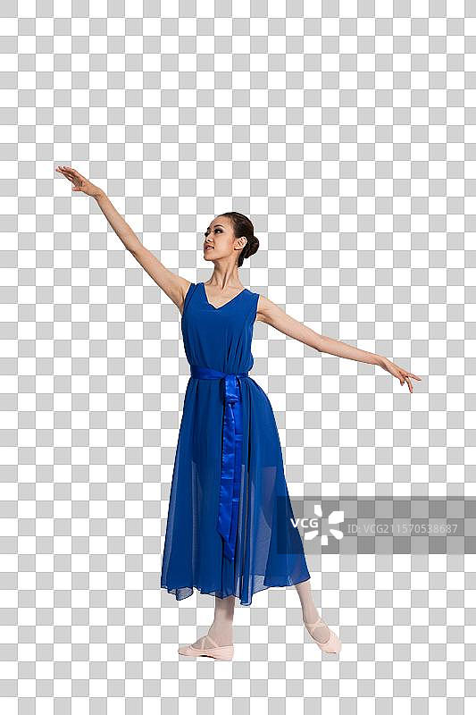 棚拍年轻女人跳舞图片素材