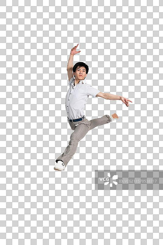 棚拍年轻男人跳舞图片素材