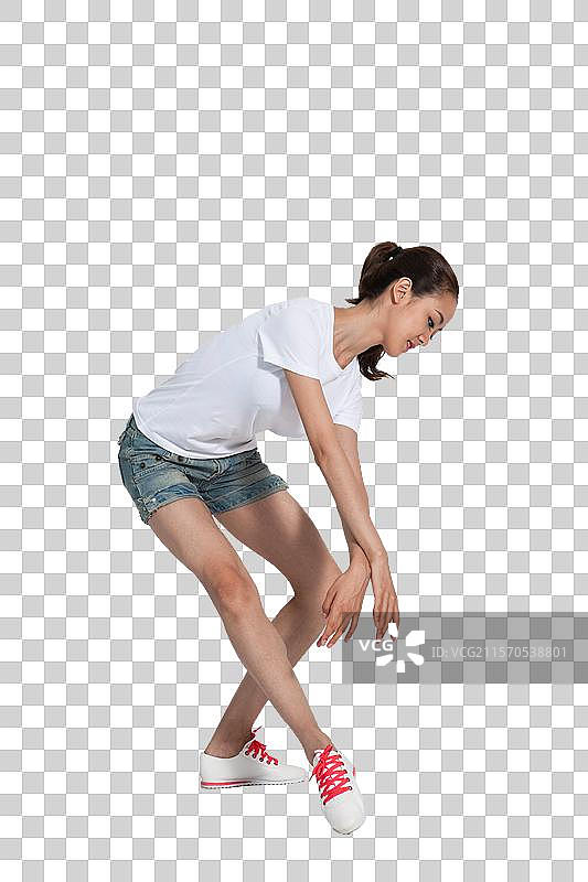 棚拍年轻女人跳舞图片素材