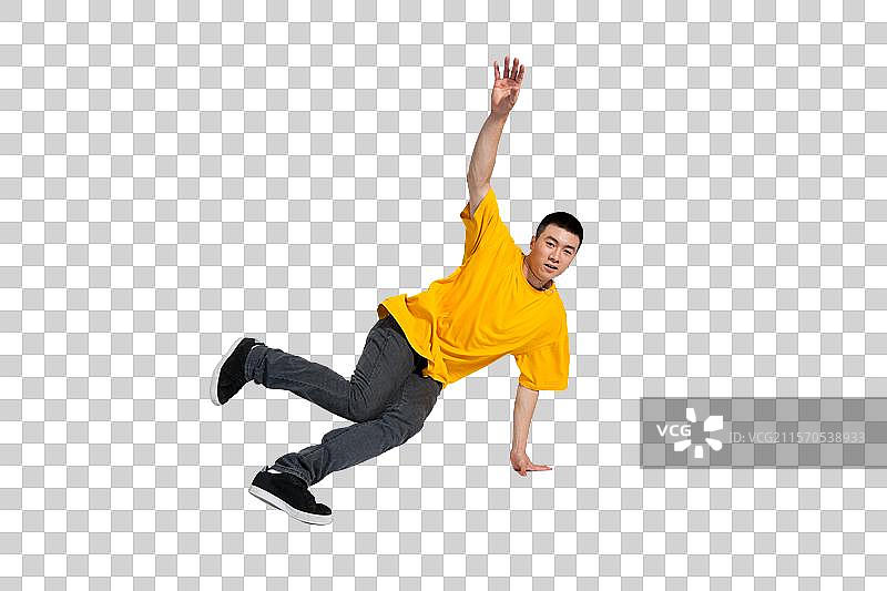 棚拍年轻男人跳街舞图片素材