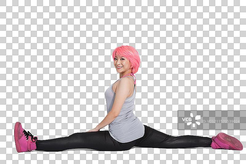 棚拍年轻女人跳街舞图片素材