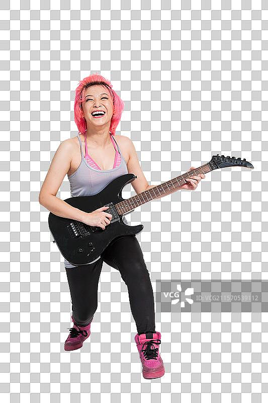 棚拍年轻女人跳街舞图片素材