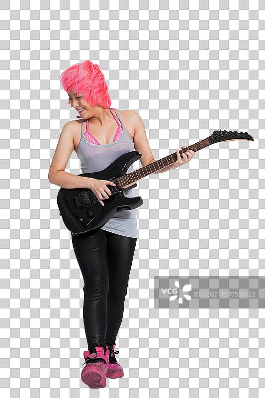 棚拍年轻女人跳街舞图片素材