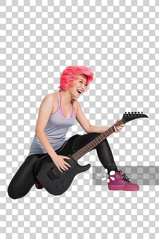 棚拍年轻女人跳街舞图片素材