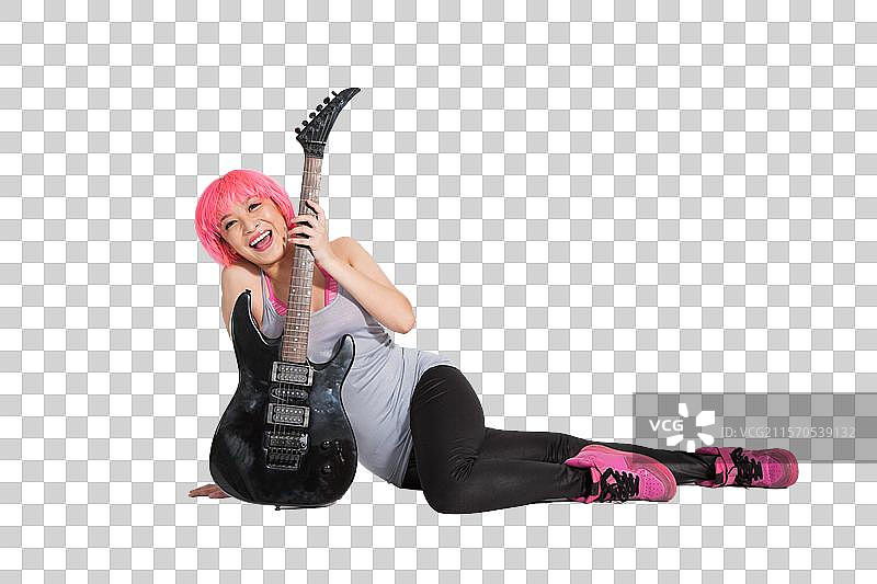 棚拍年轻女人跳街舞图片素材