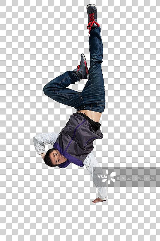 棚拍年轻男人跳街舞图片素材