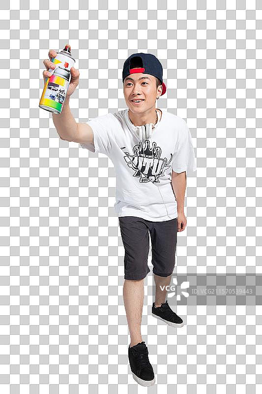 棚拍年轻男人涂鸦图片素材