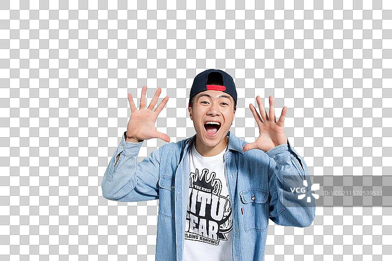 棚拍年轻男人呐喊图片素材