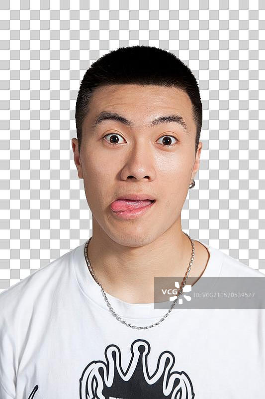 棚拍年轻男人的表情图片素材