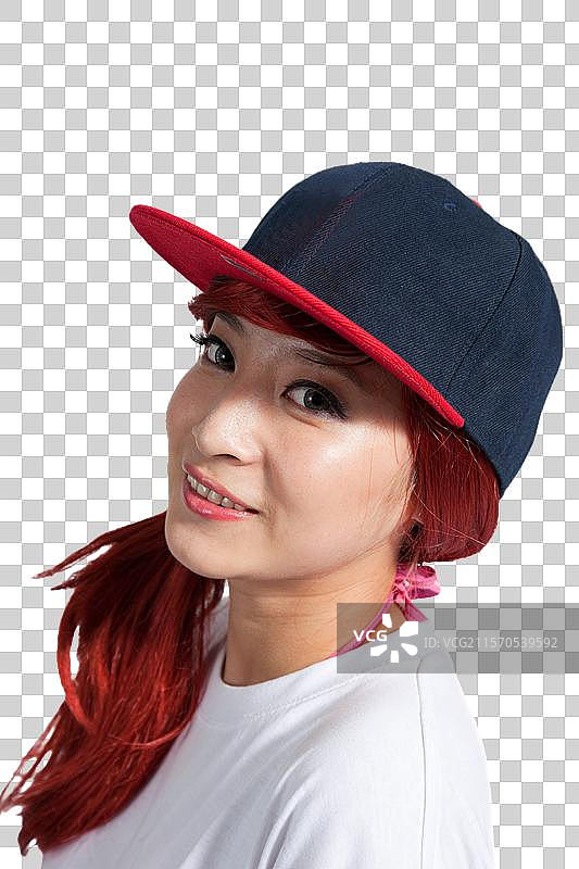 棚拍年轻女人的表情图片素材