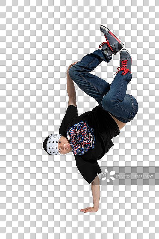 棚拍年轻男人跳街舞图片素材