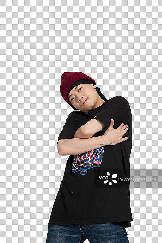 棚拍年轻男人跳街舞图片素材