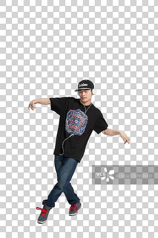 棚拍年轻男人跳街舞图片素材