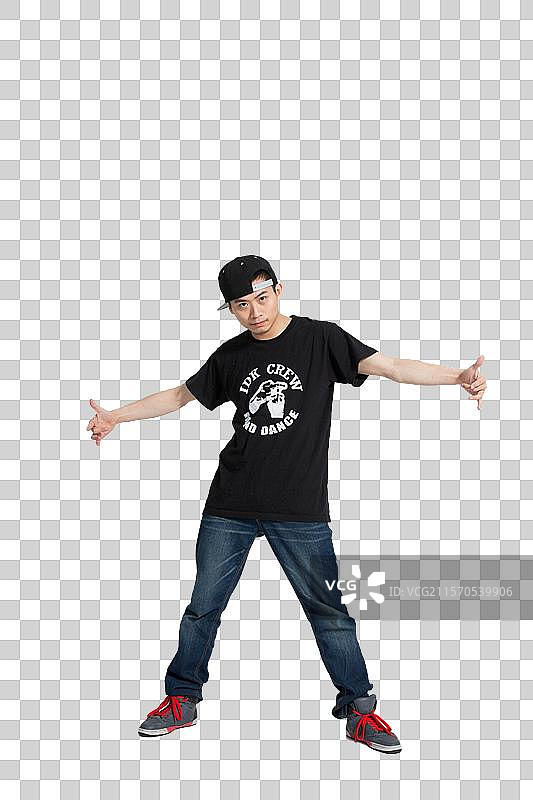 棚拍年轻男人跳街舞图片素材