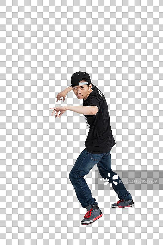棚拍年轻男人跳街舞图片素材