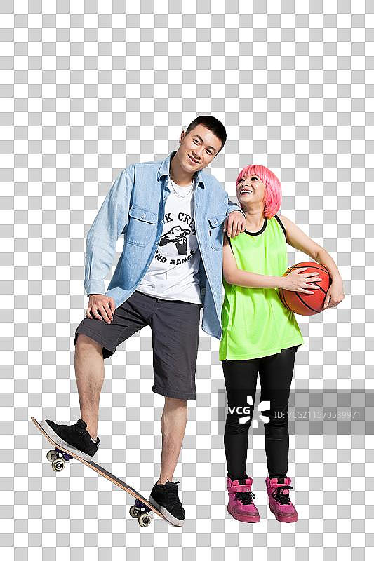 棚拍快乐的年轻人一起玩耍图片素材