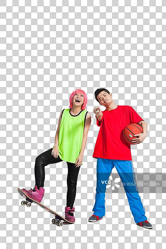 棚拍快乐的年轻人一起玩耍图片素材