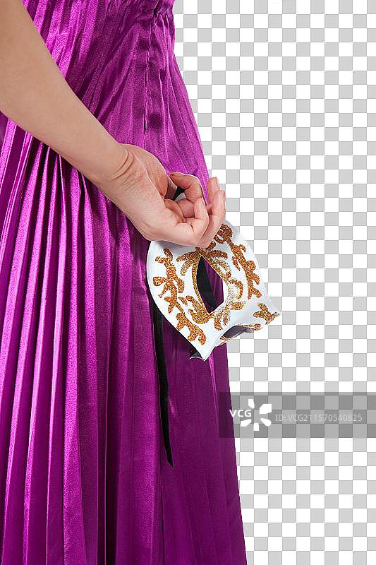 棚拍身穿礼服的年轻女人图片素材