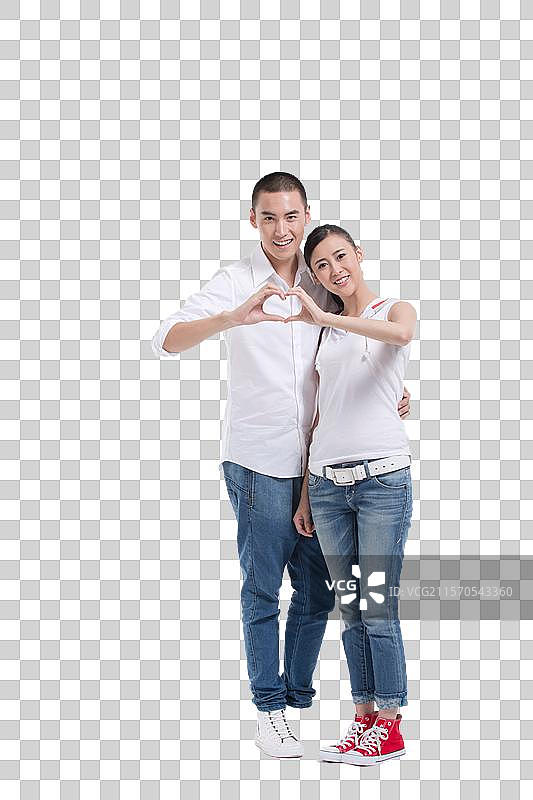 棚拍休闲装年轻情侣图片素材