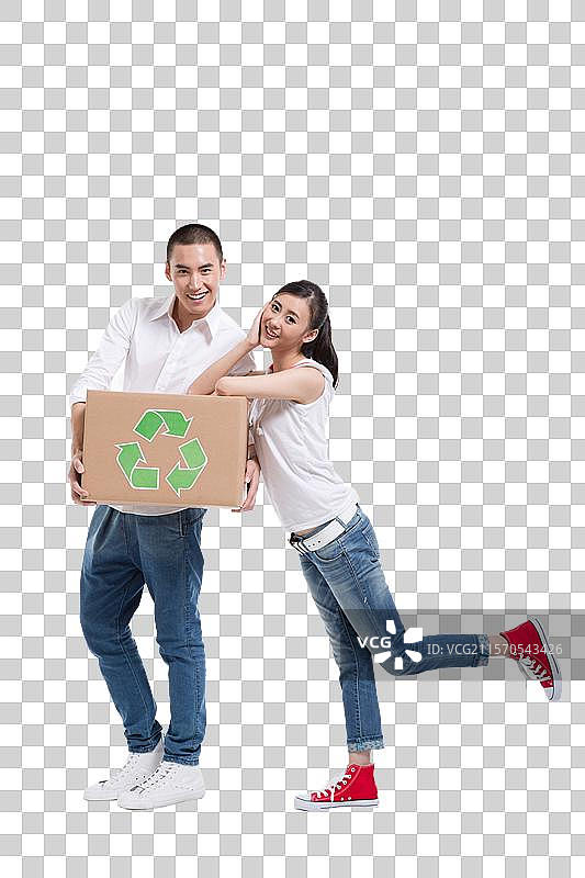 棚拍休闲装年轻情侣图片素材