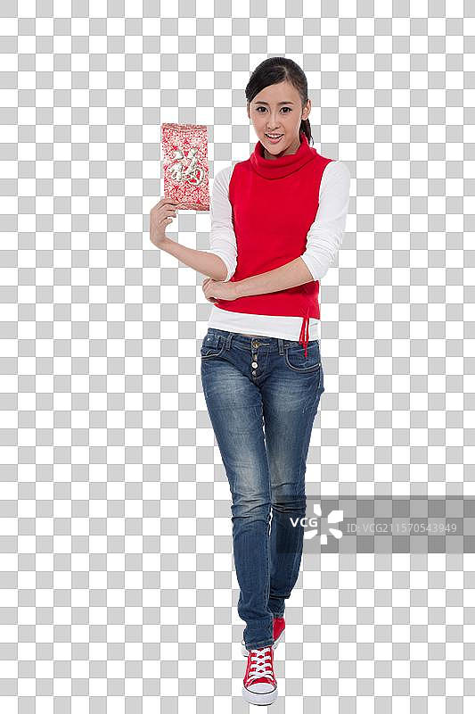 棚拍休闲装年轻女人图片素材