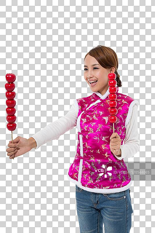 棚拍休闲装年轻女人图片素材