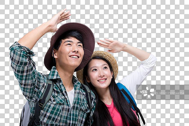 棚拍年轻情侣户外旅行图片素材