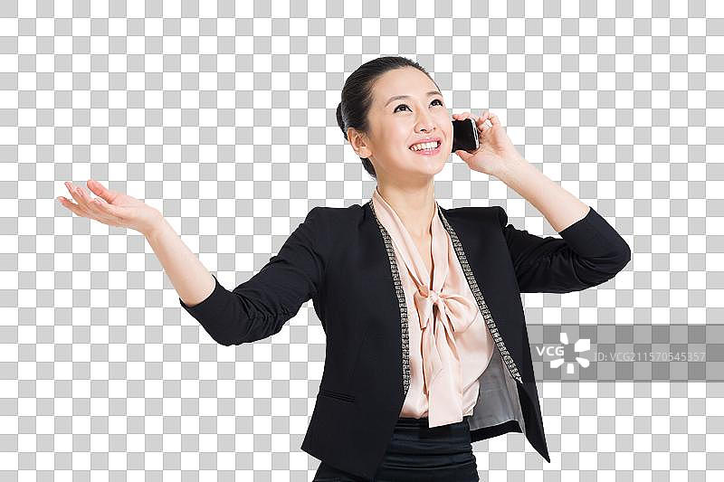 棚拍商务旅行的年轻白领女人图片素材