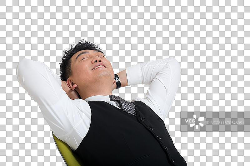 棚拍中年商务男士坐图片素材