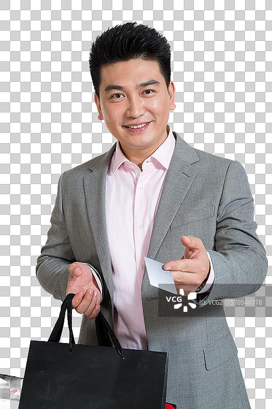 棚拍中年商务男士购物图片素材