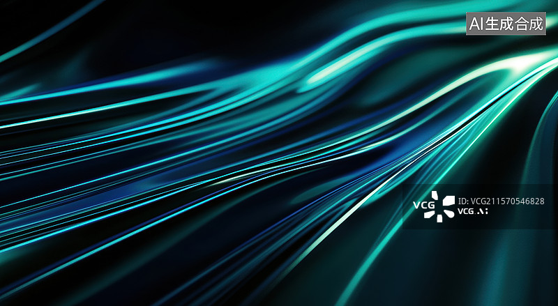 【AI数字艺术】一个充满未来科技感的场景，蓝色的光点和线条构成了一个虚拟的空间。图片素材