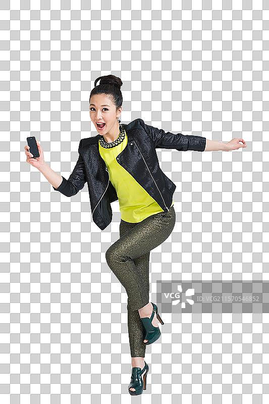 棚拍时尚年轻女人图片素材