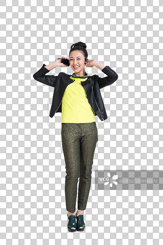 棚拍时尚年轻女人图片素材