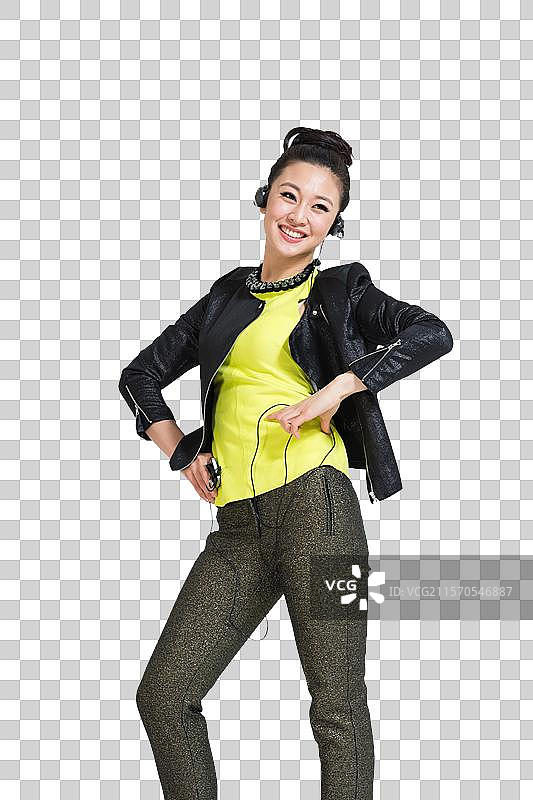 棚拍时尚年轻女人图片素材