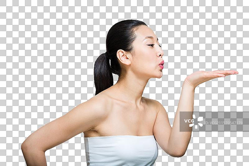 棚拍年轻女人美容图片素材