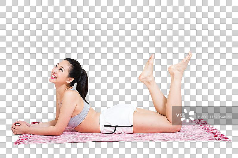 棚拍年轻女人健身运动图片素材