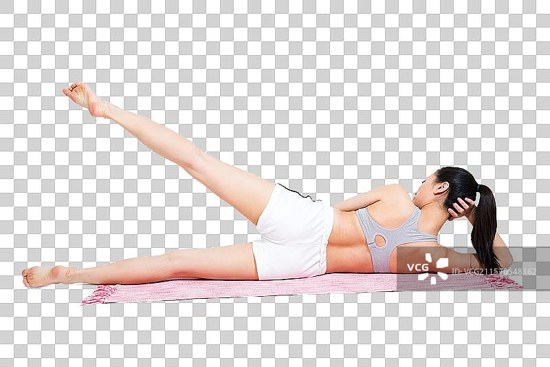 棚拍年轻女人健身运动图片素材